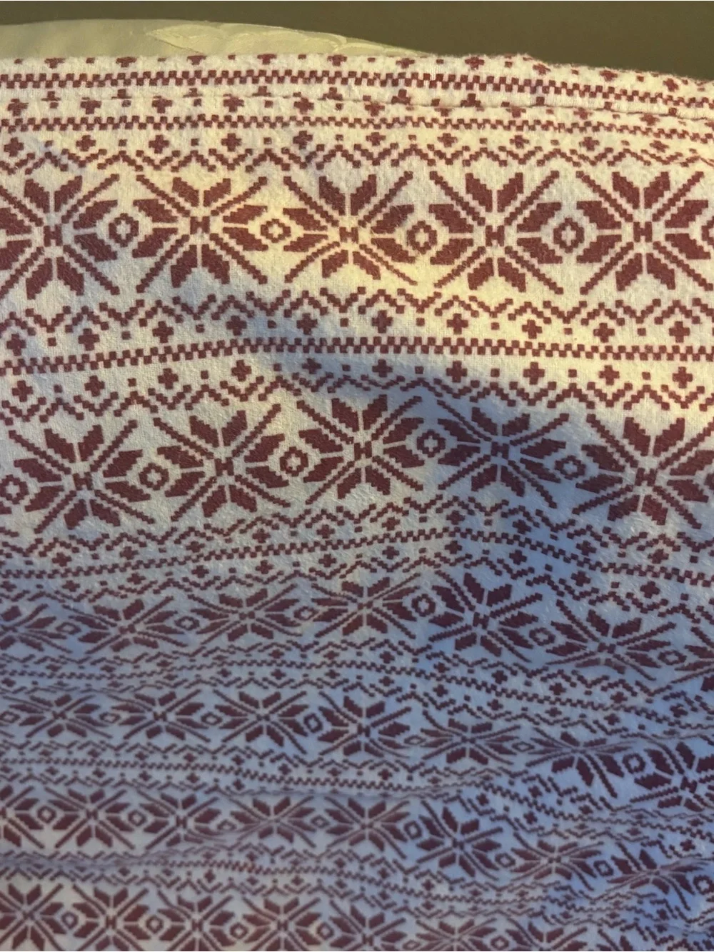 2 Flannel Nordic Snowflake Standard Pillowcase Set of 2 Winter Made in Turkey